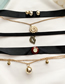 Fashion Gold Color Alloy Fabric Multilayer Round Bead Necklace