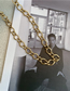 Fashion Gold Color Metal Thick Chain Titanium Steel Necklace