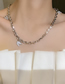 Fashion Silver Color Pearl Stitched Arrow Necklace