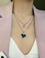 Fashion Black Heart Shaped Titanium Steel Double Heart Necklace