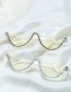 Fashion 1 White Diamond Half-frame Anti-blue Glasses