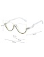 Fashion 1 White Diamond Half-frame Anti-blue Glasses