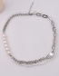 Fashion Double Layer Thick Chain Titanium Steel Pearl Necklace