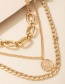 Fashion Golden Metallic Head Embossed Thick Chain Necklace