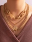 Fashion Golden Metallic Head Embossed Thick Chain Necklace