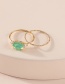 Fashion Green Copper Zircon Ring Set