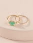 Fashion Green Copper Zircon Ring Set