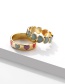 Fashion Color Drop Nectarine Heart Ring Set