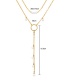 Fashion Golden Pearl Asymmetrical Tassel Necklace