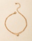 Fashion Golden Double Heart Shaped Love Anklet
