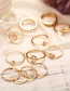 Fashion Gold Knotted Dominican Star Ring Set