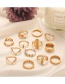 Fashion Golden Diamond Ring Set