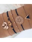 Fashion Gold+black Love Triangle Map Bracelet Set