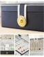 Fashion Lotus Color Double-layer Pu Large-capacity Jewelry Storage Box