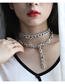 Fashion Silver Hollow Geometric Chain Necklace