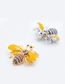 Fashion White Bee Dripping Brooch