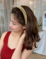 Fashion Lattice Broad Side Hair Band-beige Woven Mixed Color Plaid Straw Headband