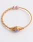 Fashion Purple K Gold Winding Stretch Pearl Bracelet