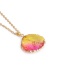 Fashion Golden Stainless Steel O Chain Crystal Colorful Geometric Necklace