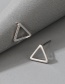 Fashion Silver Hollow Geometric Triangle Earrings