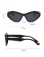 Fashion Black Tea Large Frame Square Gradient Sunglasses