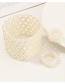 Fashion Pearl Woven Hollow Stretch Pearl Bracelet Ring Set
