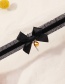 Fashion Black Lace Bell Gauze Bow Necklace