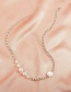 Fashion White K Love Pearl Stitching Necklace