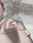 Fashion Gold Thick Chain Key Lock Four-layer Necklace
