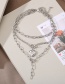 Fashion Silver Color Alloy Small Butterfly Peach Heart Necklace