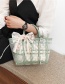 Fashion Light Beige Transparent Woven Check Bow Lace Handbag