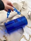 Fashion Blue Transparent Acrylic Thick Chain Cylinder Crossbody Bag