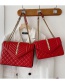 Fashion Red Tuba Lingge Large Capacity Pu Shoulder Messenger Bag