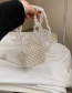 Fashion White Crystal Pearl Beaded Shoulder Crossbody Bag