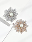 Fashion Silver Color Shell Beads Micro Zircon Snowflake Brooch