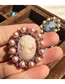 Fashion Gold And White Shell Beads Cameo Embossed Pearl Brooch