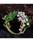 Fashion Gold Color Green 2# Belle Beads Contrasting Color Gardenia Brooch