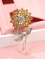 Fashion Gold Color Sunflower Brooch