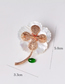 Fashion Gold Color Chalcedony Flower Shell Green Chalcedony Brooch