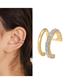 Fashion Silver Color Line Diamond Double C Ear Bone Clip