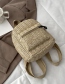 Fashion Khaki Mini Woven Backpack
