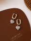 Fashion Gold Color Love Shiny Peach Heart Earrings