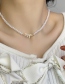 Fashion Gold Color Zircon Pearl Bow Necklace