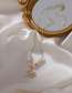 Fashion Gold Color Zircon Flower Pearl Necklace