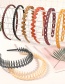 Fashion Big Wave-beige Solid Color Wave Twist Narrow Side Resin Headband