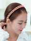 Fashion Twisted Braid-light Coffee Solid Color Wavy Twist Braid Narrow Side Resin Headband