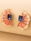 Fashion Pink Zircon Earrings With Drop Oil Petals