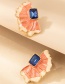 Fashion Pink Zircon Earrings With Drop Oil Petals