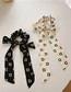 Fashion Black Letter Satin Bow Hair Tie