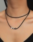 Fashion 7 Black Rope Dragonfly Braided Rope Double-layer Star Love Dragonfly Necklace